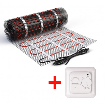 Изображение №1 - Теплый пол нагревательный мат (18 кв.м.) + механический терморегулятор